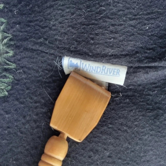 Windriver Olive Green Wool Winter Hat with strings - Picture 6 of 6